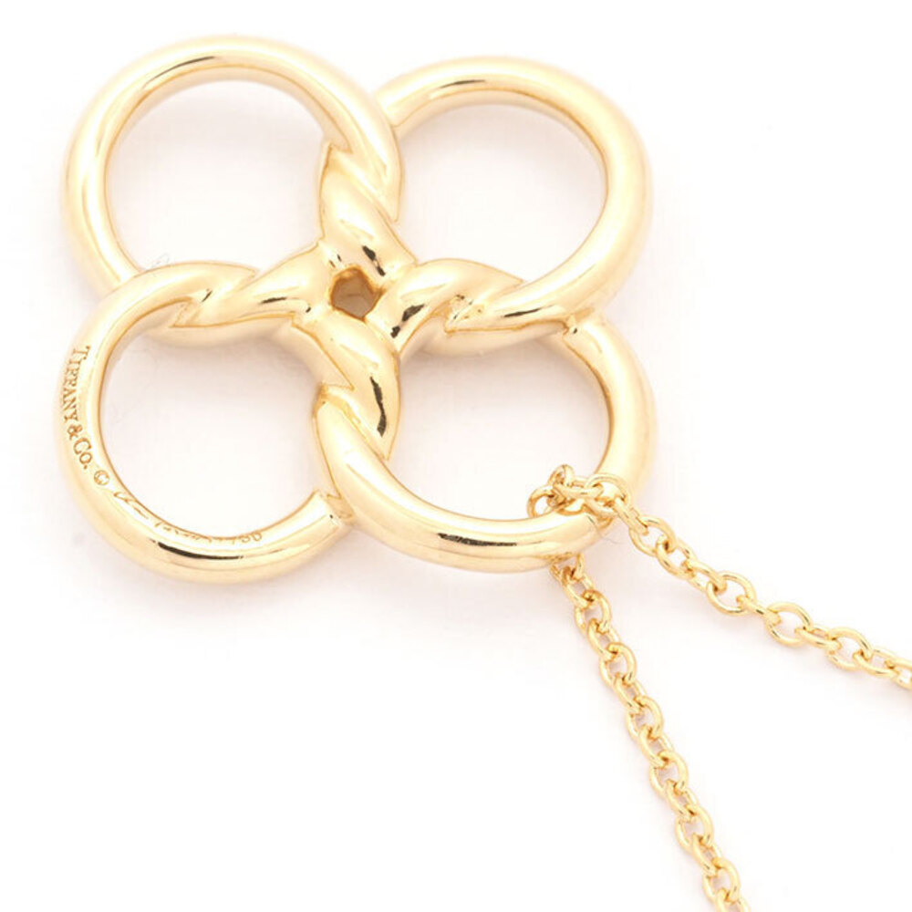Tiffany Quadrofolio Clover FourLeaf Flower Necklace Yellow Gold - Picture 5 of 6